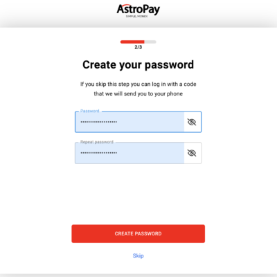 AstroPay Registration Password