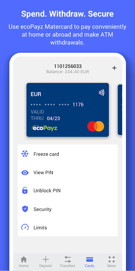 ecoPayz app card