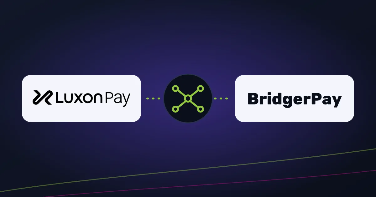 Luxon Pay and BridgerPay logos linked by a network symbol