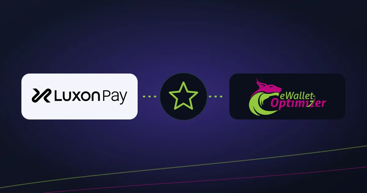Luxon Pay and eWallet-Optimizer logos linked by a star