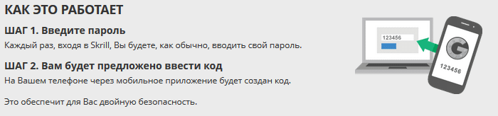 Двухэтапная аутентификация Skrill