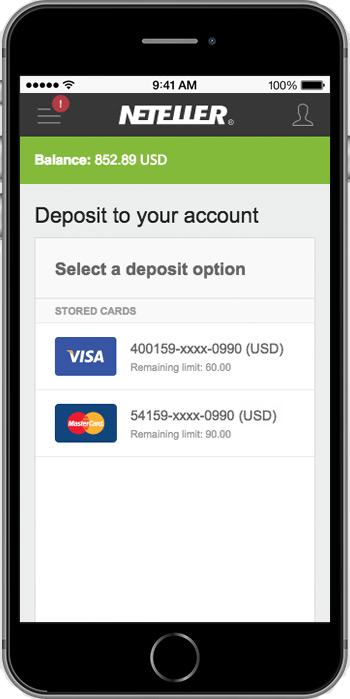 NETELLER MasterCard deposits